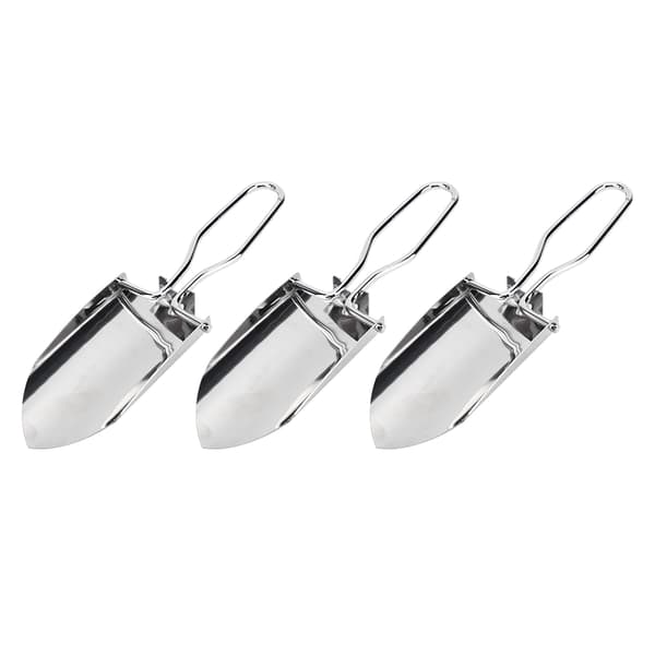 3 st Mini Handspadar Vikbara Rostfritt Stål Trädgårdsspade Bärbara Camping Trädgårdsverktyg