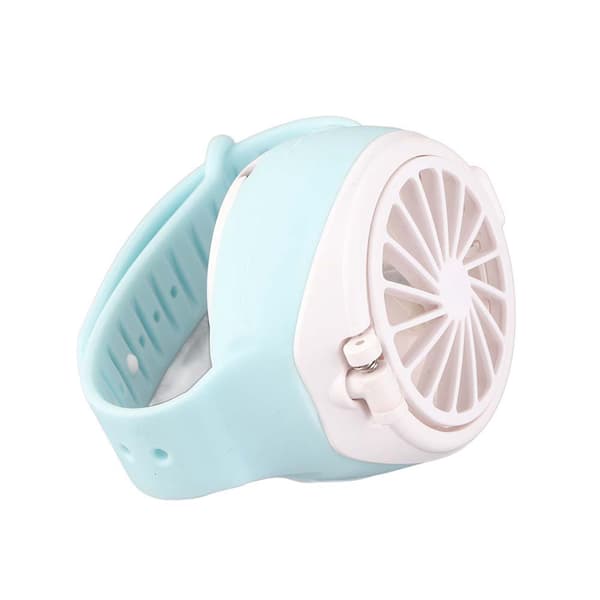 Bærbar Mini Urformet Ventilator Børn USB Genopladelig Ventilator med 3 Vindniveauer til Udendørs (Blå)