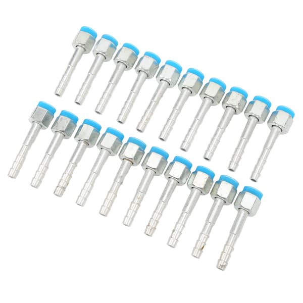 20 stk. Barb Fitting Elbow Nut 180 Grader Aircondition Rørforbindelsesadapter Samling til Biler Lastbiler Ingeniørkøretøjer 3/8in