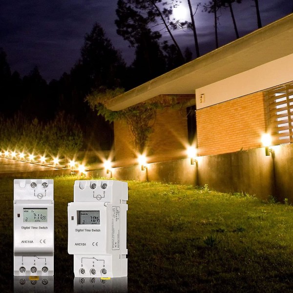 Ahc15a Digital Timer, Din Rail Mount 7-dagars programmerbart digitalt industritimerrelä