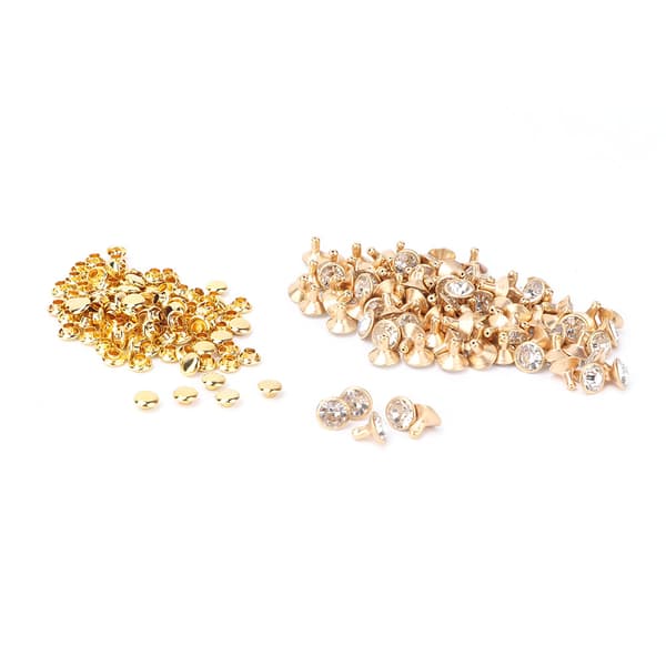 Kangaskristalli-insertit Nopeat niitit 12mm Spots Studs Cap DIY Nahkakäsityökoriste 3