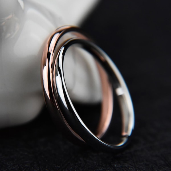 Parring Alsidig Delikat Titanium Stål Geometrisk Fingerring Til Banketfest Jubilæumsforlovelse Silver Us7