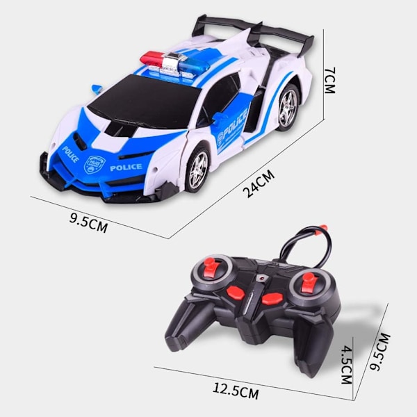 Fjärrstyrd bil, 2 i 1 transformerande robotbil, transformerande fjärrkontrollbil med en knapptryckning och transformerande robot, pedagogisk set för barn, B