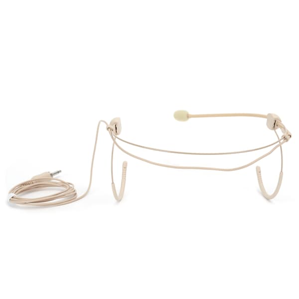 Beige 3,5 mm hanstik skruelås binaural lavaliermikrofon til bodypack-sender
