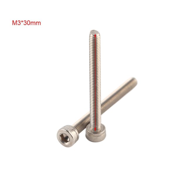 304 Rustfrit Stål M3x30 Sekskant Skrue Bolte