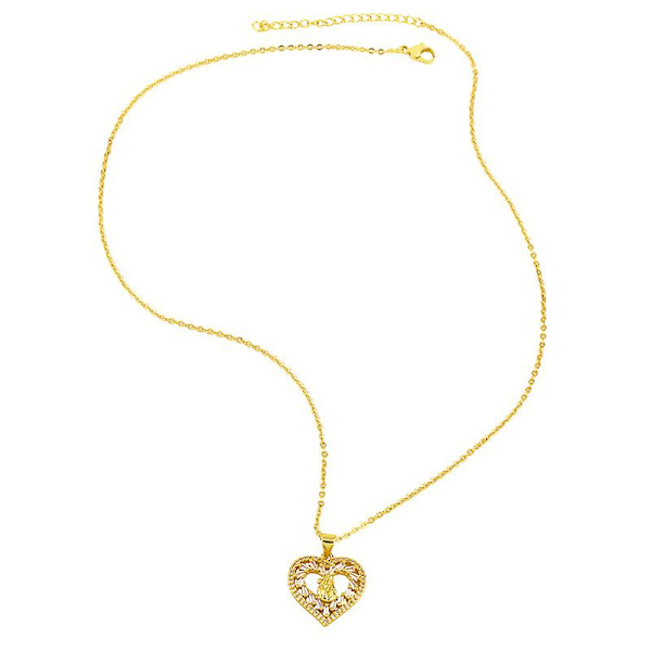 Halsband present till mamma Zircon Heart Stud Modesmycken Ac8402 B