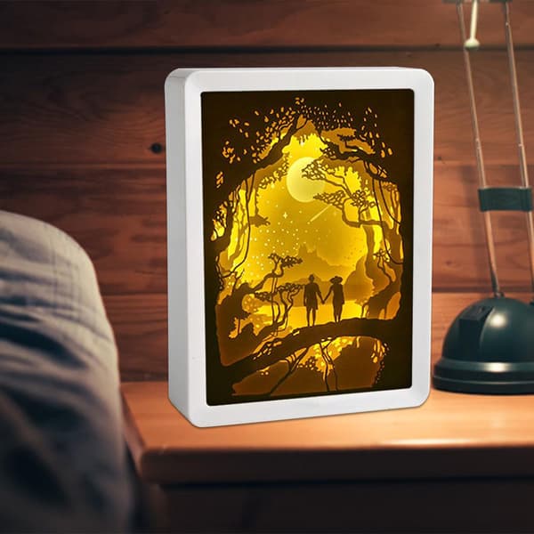 3D LED Papirklipp Lysboks Nattlampe Borddekor