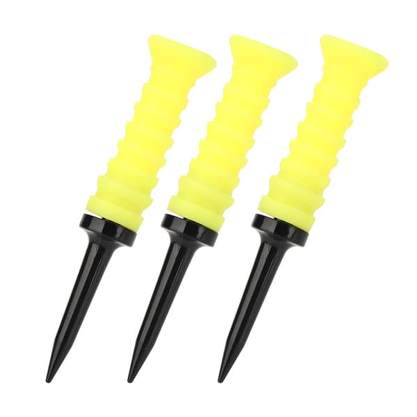 3-pack 83 mm gula elastiska golf-tee gummi bollhållare träningsverktyg
