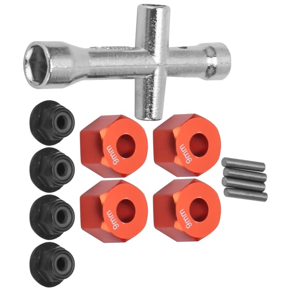 12mm Hex Adapter 9mm Tjock M4 Fläns Låsmutter Kryssnyckel Set för 1 10 RC Bil