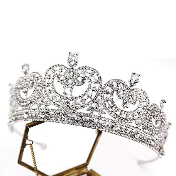 Hjärtformad Halite Legering Crown Brud strass smycken Bröllopshuvudbonad