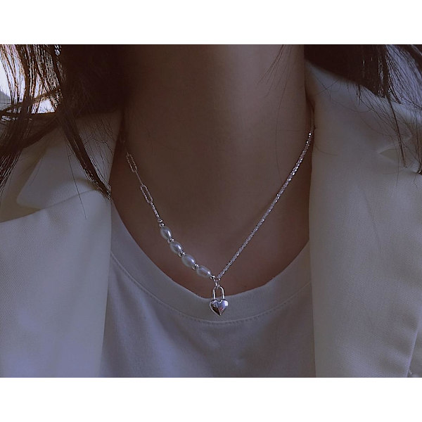 Kaulakoruheart Stud hopea muotikorut Ac5004