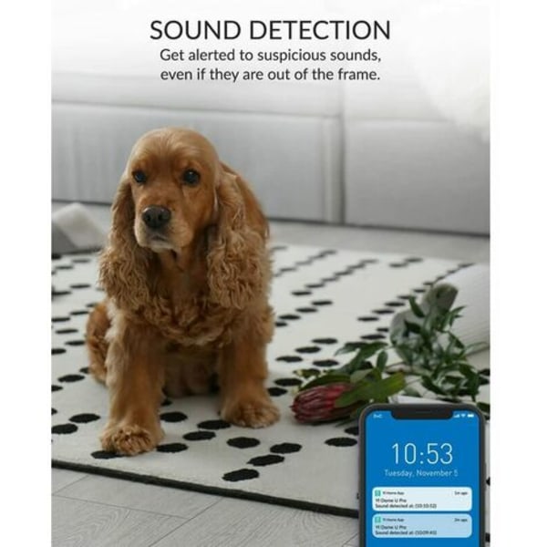 2K Pet Camera WiFi Smart Pet Camera med Night Vision, 2-Channel Audio, Motion Detection, 360 Degrees, Phone App, Specia