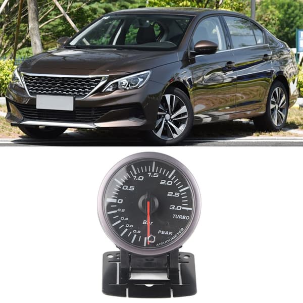 2,5 tommer 60 mm 3,0 Bar LED Bil Turbo Boost Måler Pointer DC12V