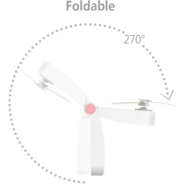 Minihopfällbar handhållen fläkt, bärbar bärbar uppladdningsbar handhållen fläkt med 2 hastighets justerbar USB kabel för resor, stift