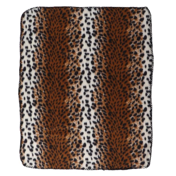 Blødt plys leopardprint hundetæppe, maskinvaskbart til små kæledyr