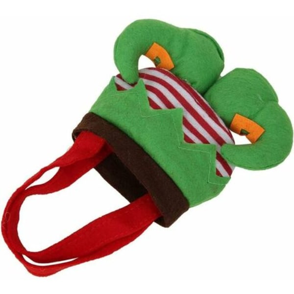 Christmas Elf Boots Slikpose, Jule slikpose med håndtag, Elf Pants Julemulepose, Sæt med 2 gaveposer til børn