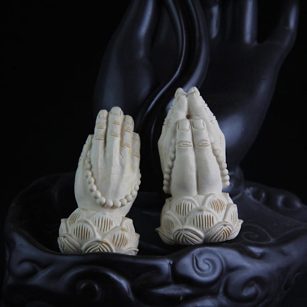 Buddha hånd statue Udsøgt hånd udskåret træ mikro landskab ornament hånd skulptur til stuen