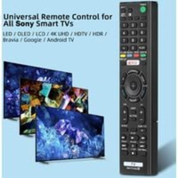 RMT-TX100U Ersättnings universal fjärrkontroll för Sony-TV-fjärrkontroll Alla Sony LCD LED UHD HDTV Bravia Smart TV med Netflix-knapp