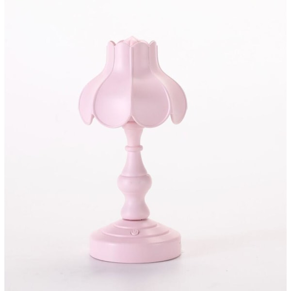 GrouopM Retro rosa lotusblad nattlampa, tre växlar justerbar LED liten lampa för sovrum