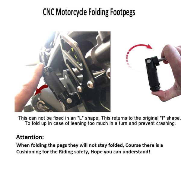 CNC Universal Motorcykel Racing Folding Fodstøtter 8mm Montering