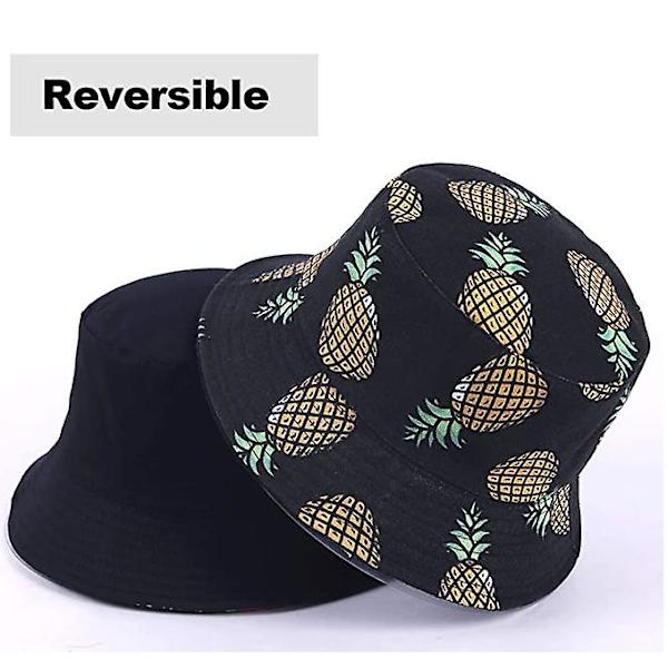 Bucket Hat - Vendbar, Sort, M (56-58 cm)