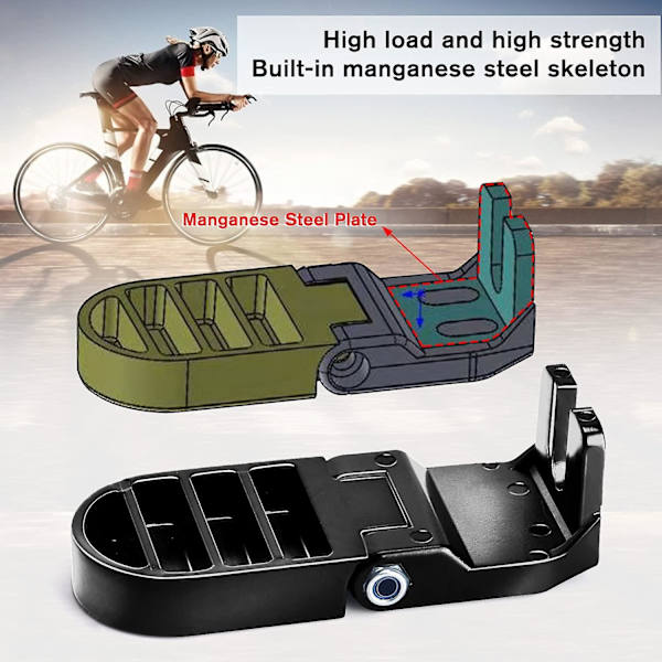 1 par 10 mm bagpedaler med foldbar skridsikker U-slids til bagsædet mountainbike eller elcykel