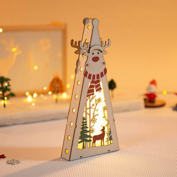 Julgransprydnader - Mini Glödande Julhushänge | Juldekoration med älgsnömönster