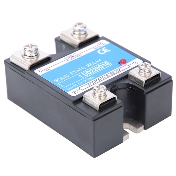 Solid State Relä DC SSR Ingång 3-32VDC Last 5-220VDC Kontrollrelä 10A