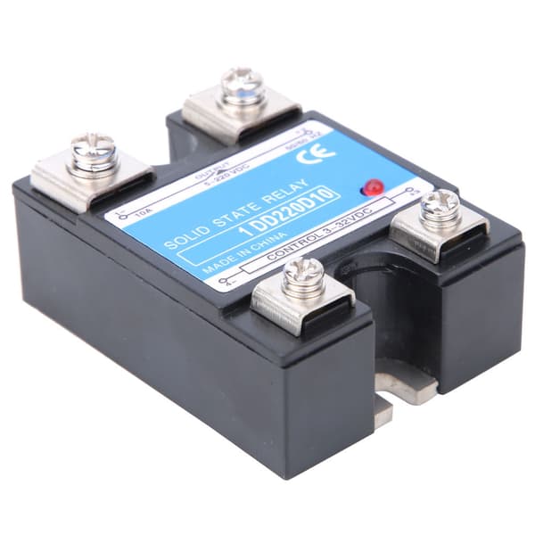 Solid State Relæ DC SSR Input 3-32VDC Load 5-220VDC Kontrolrelæ 10A