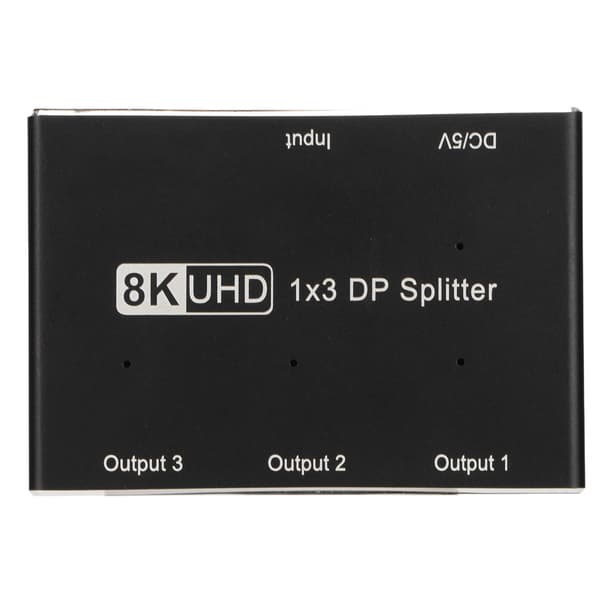 DisplayPort 1.4 Splitter 1x3 MST SST Hub til iOS Windows Android-systemer