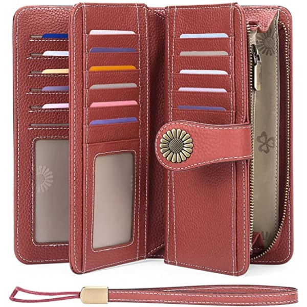 Plånböcker för kvinnor Kreditkortshållare i läder med RFID-blockering Armband med stor kapacitet A916-192 C