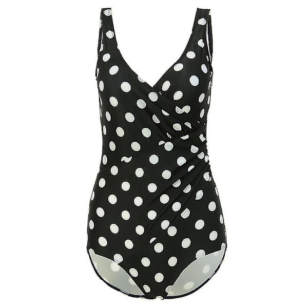 kvinder Polstret Wrap Badedragt Monokini One Piece Badedragt Badetøj Polka Dot Black L