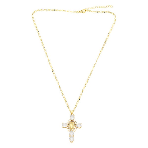 Kaulakoru Vintage Zircon Cross Muotikorut Ac8829 white