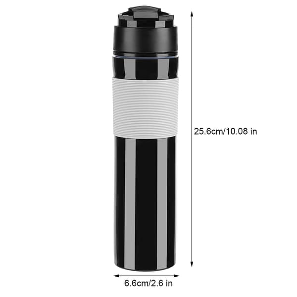 Bærbar Kaffe Presseflaske - 350ml, Sort