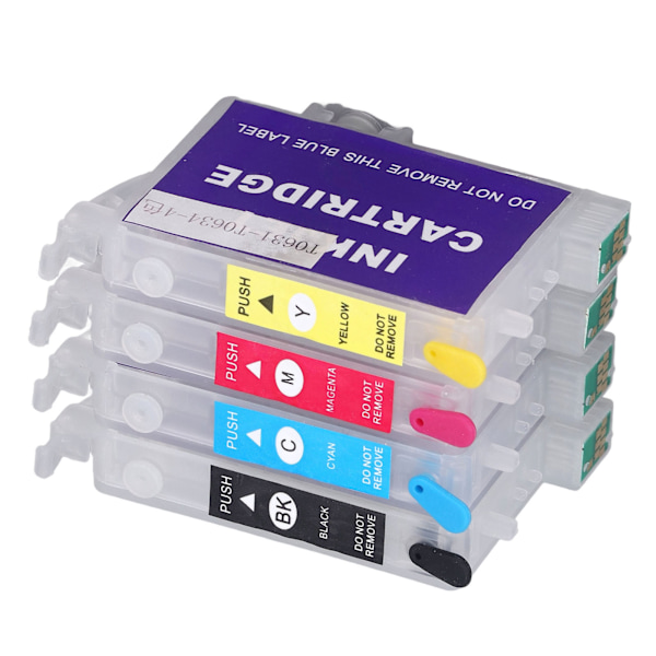 4 stk. genanvendelige printerpatroner med permanent chip i 4 farver sort, cyan, magenta, gul T0561 T0562 T0563 T0564