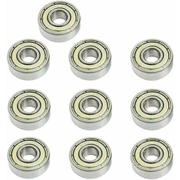 606ZZ Deep Groove Kuglelejer 6 x 17 x 6 mm, 10 stk, Miniature Metal Dobbeltskærmede Kuglelejer, Velegnet til Skateboa