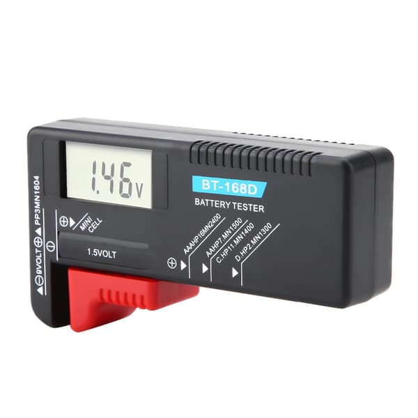 Digital batteritester for AA/AAA/C/D/9V/1,5V batterier - BT-168D