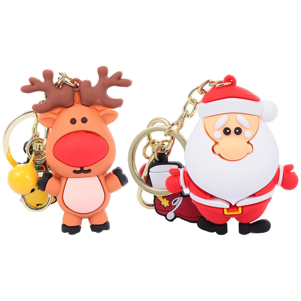 2 st Mobiltelefon hängsmycke jultomten nyckelringar jul nyckelring berlock
