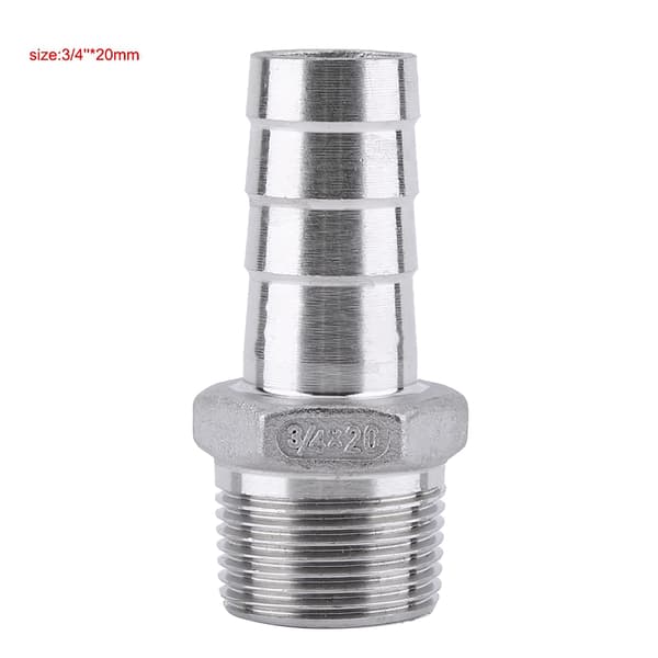 304 Rustfritt Stål 3/4 Tommer x 20mm Utvendig Gjenget Slangekobling