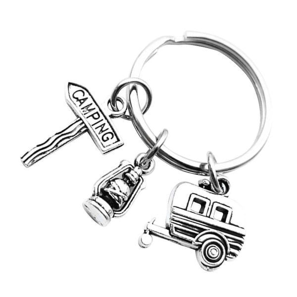 1kpl avaimenperä kerosiinilamppu auton luova camping metalliseos avaimenperä riippuva koristeena riipus avaimenperä ystäville