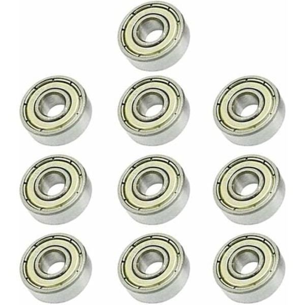 606ZZ Deep Groove Kuglelejer 6 x 17 x 6 mm, 10 stk, Miniature Metal Dobbeltskærmede Kuglelejer, Velegnet til Skateboa