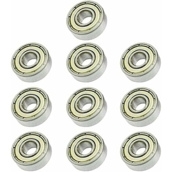 606ZZ spårkullager 6 x 17 x 6 mm, 10 st, dubbelskärmade miniatyrkullager i metall, lämplig för skateboa