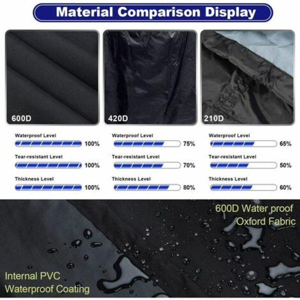 BBQ- cover, BBQ-presenning, 410D vattentät dubbellager med justerbart bilateralt fast spänne, Weber Cover, Vattenp