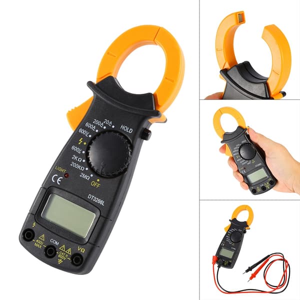 Digital Klemmemeter Multimeter 600A AC/DC Strøm Volt Amperemeter