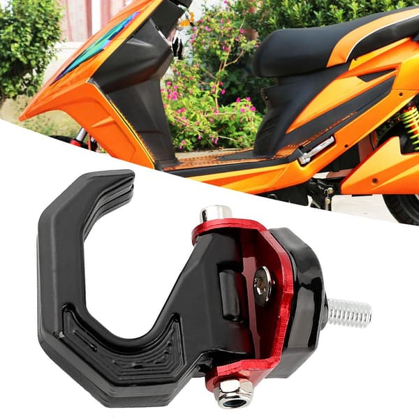 Universal Motorcykel Bagage Taske Modificeret Aluminium Legering Hænger Krog Holder Sort/Rød