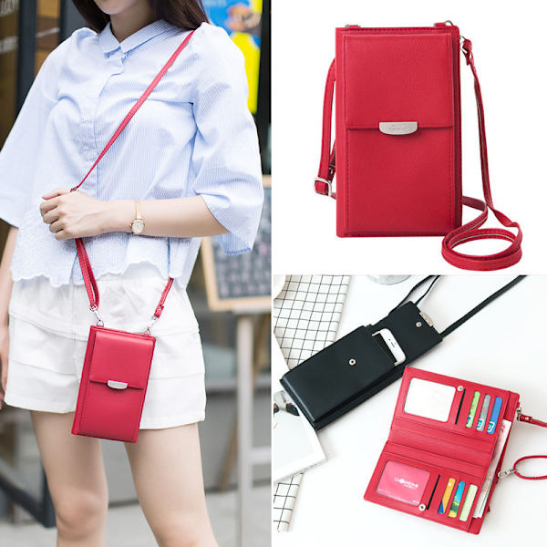 Naisten lompakko Crossbody Laukku Nahkainen Kolikkokukkaro Mini Matkapuhelinlaukku Korttikotelo Olkalaukku