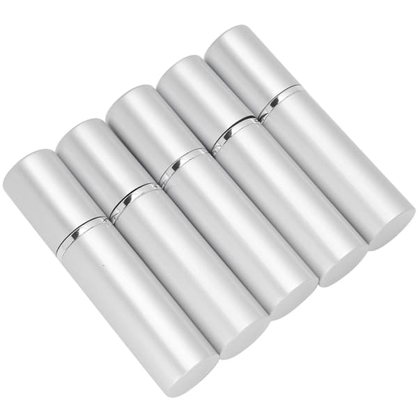 Påfyllningsbar Parfymsprayflaska i Aluminium Bärbar Tom Parfymatomizer 10ml 5-pack Silver