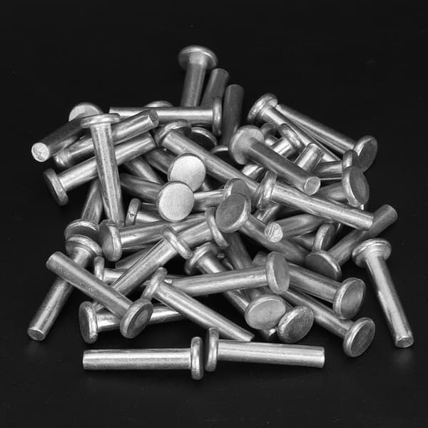 100 stk. GB867 M4 Aluminium Flat Head Solid Rivets M4x25