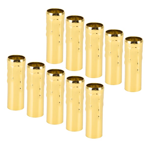 10 stk. E14 Metallrør Lampeholder Base Belysningstilbehør 25x80mm Elektroforese Gull
