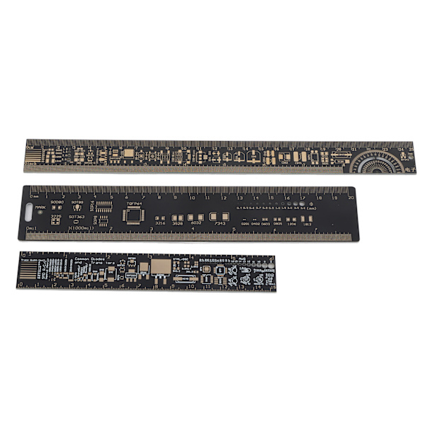 Multifunktionelt PCB Linealsæt 3 Stykker 16 20 26 cm
